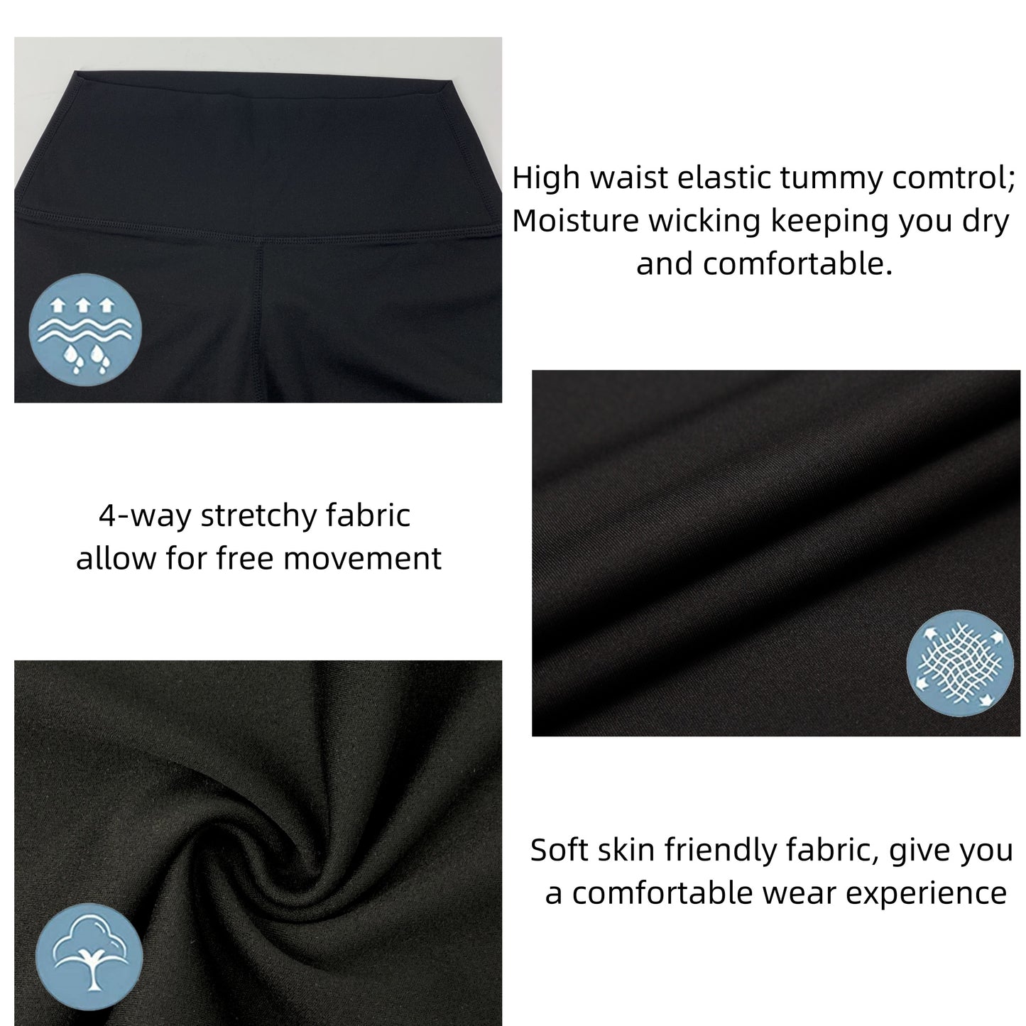 Women's High Waist Yoga Leggings with Pockets Tummy Control Workout Tights