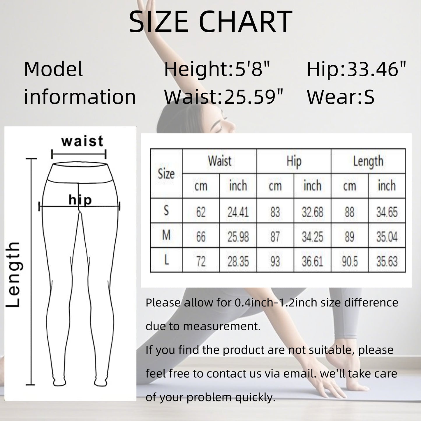 Women's High Waist Yoga Leggings with Pockets Tummy Control Workout Tights