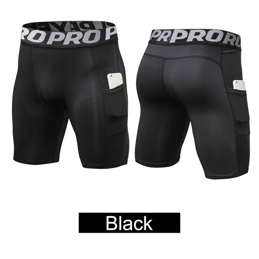 YUSHOW 3 Pack Men's Compression Shorts Running Gym Yoga Athletic Workout Underwear with Pockets