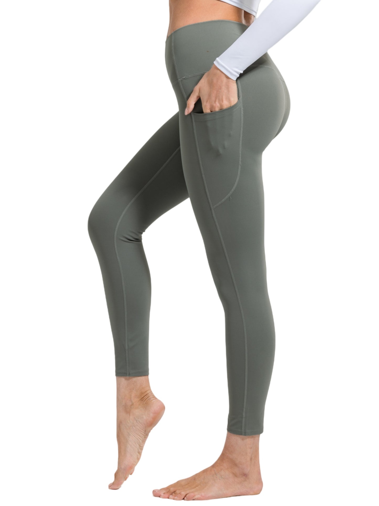 Women's High Waist Yoga Leggings with Pockets Tummy Control Workout Tights
