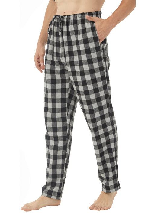 YUSHOW Men Flannel Pajama Pants Cotton Soft Plaid Lounge Pjs Bottoms with Pockets