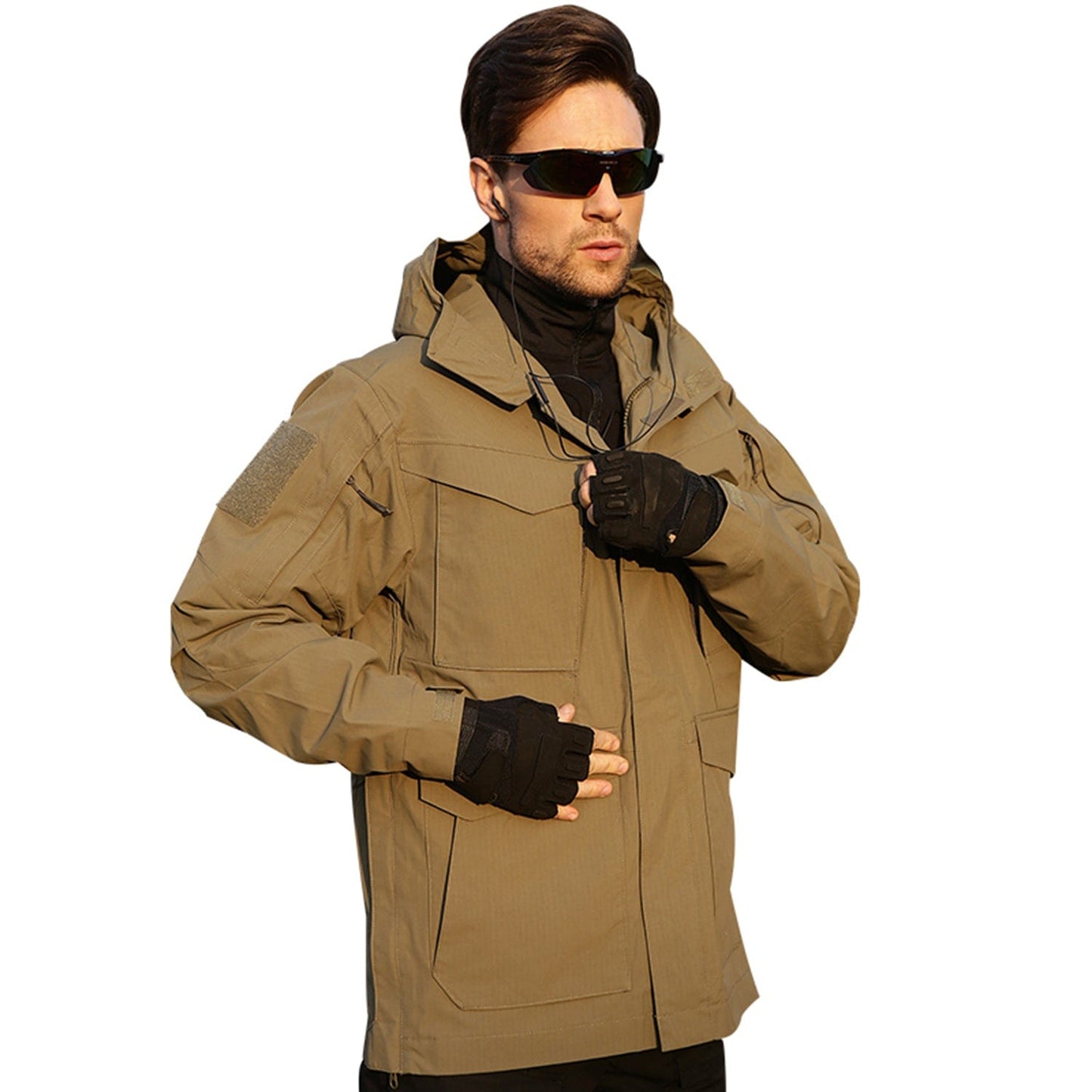 YUSHOW Men's Army Officer Tactical Uniform Hoodie Windbreaker