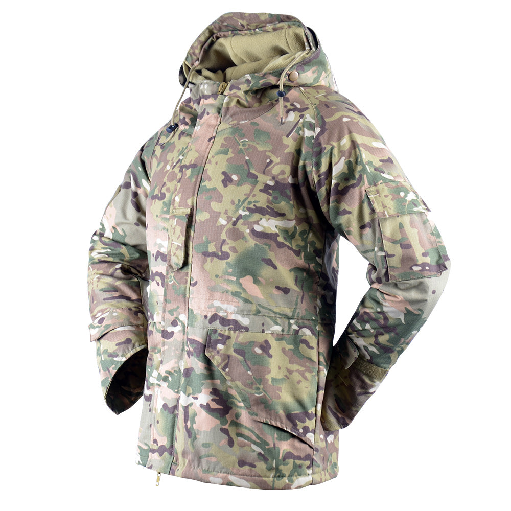 YUSHOW Men's Military Tactical Camo Jacket Outdoor Hunting Hooded Coat