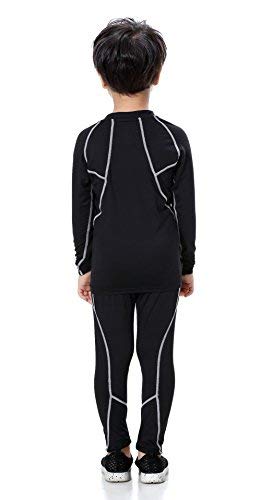 YUSHOW Boys & Girls Long Sleeve Compression Shirts and Pant 2 Pcs Set Unisex Size 5