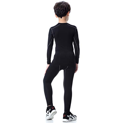 YUSHOW Boys Athletic Base Layer Compression Underwear Set 2pcs Long John for Kids Unisex Size 5