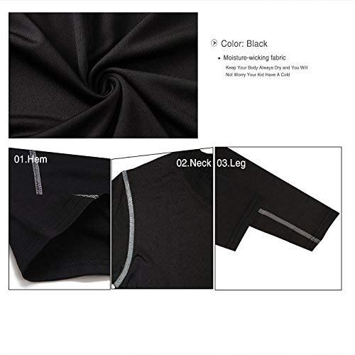 YUSHOW Boys & Girls Long Sleeve Compression Shirts and Pant 2 Pcs Set Unisex Size 5