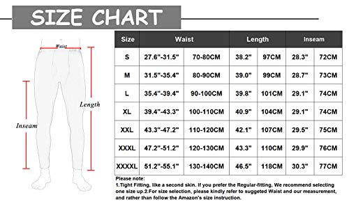 YUSHOW Men Traditional Long Johns Thermal Underwear Pants Male Warm Leggings Size 2X-Large