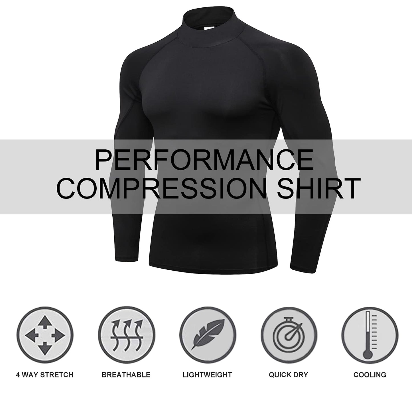 YUSHOW Men Sports Running Set Athletic Turtle Neck Male Compression Shirt Legging Fitness Tracksuit Gym Suits Size Large