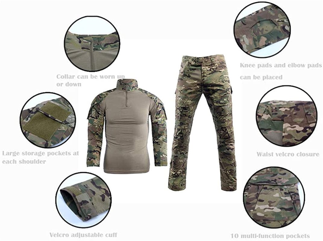 YUSHOW Men's Military Tactical Uniform Rip-Stop Combat Shirt and Pants
