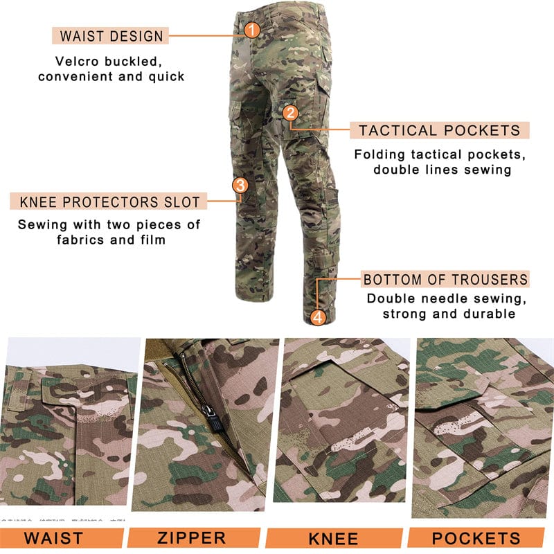 YUSHOW Men's Military Tactical Uniform Rip-Stop Combat Shirt and Pants