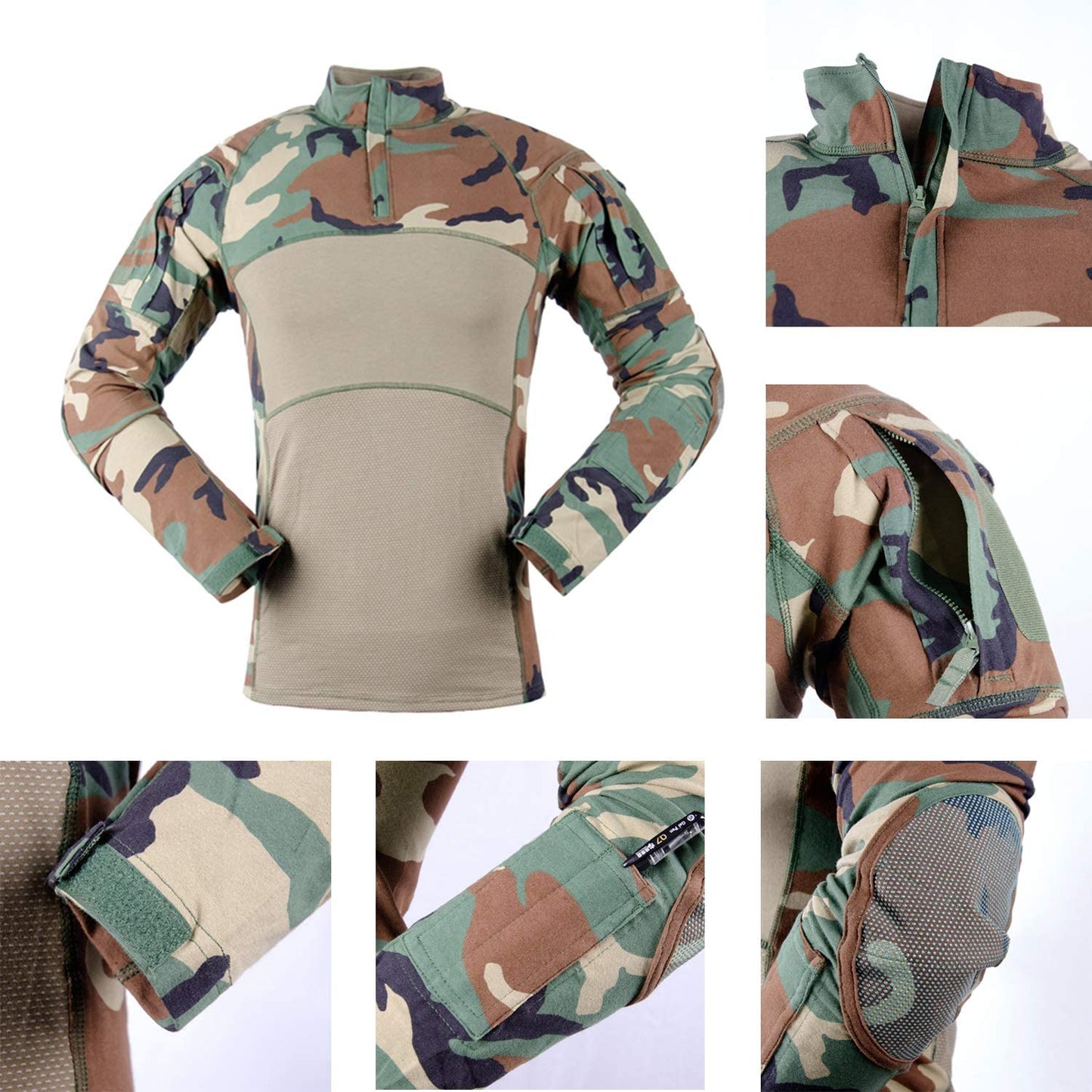 YUSHOW Men's Military Tactical Shirt Camo Rapid Assault Combat Shirts