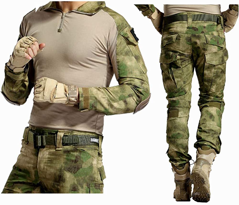 YUSHOW Military Uniforms for Men Tactical Combat Shirt and Pants