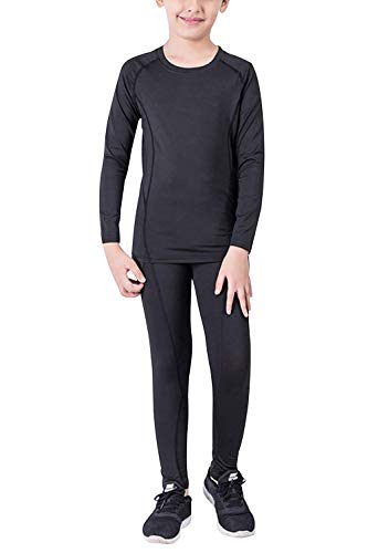 YUSHOW Boys & Girls Long Sleeve Compression Shirts and Pant 2 Pcs Set Unisex Size 5