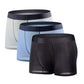 YUSHOW 3 Pack Mens Silk Underwear Shorts Mesh Breathable Trunks Underwear Sexy Boxer Briefs