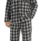 YUSHOW Men Cotton Plaid Pajamas Set Soft Comfy Long Sleeve Male Plain Woven PJ Set Lounge Top Pants Sleepwear Broadcloth Size Medium