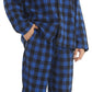 YUSHOW Men Cotton Plaid Pajamas Set Soft Comfy Long Sleeve Male Plain Woven PJ Set Lounge Top Pants Sleepwear Broadcloth Size Medium