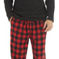 YUSHOW Mens Winter Pajamas Set Warm Fleece Henley Long Sleeve Top & Flannel Plaid Pajama Pants Pjs Sleepwear