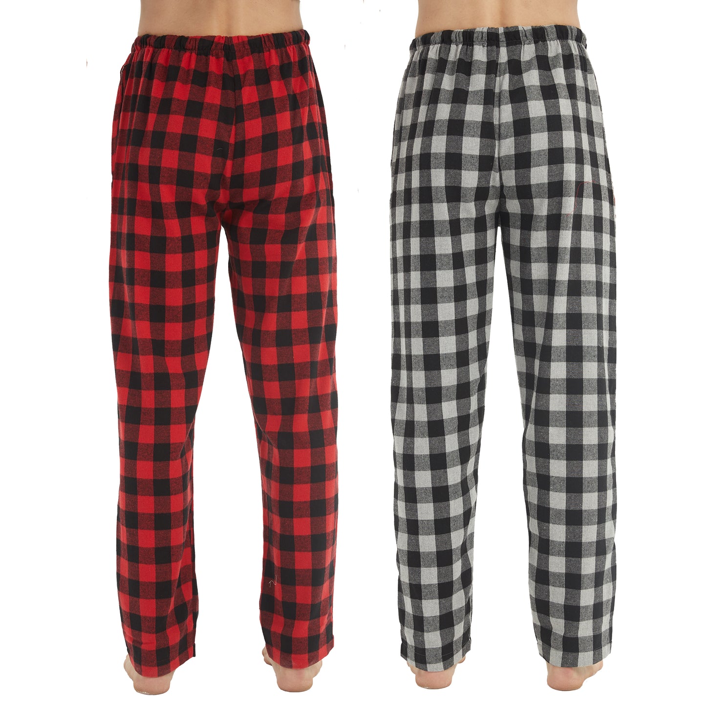 YUSHOW 2 Pack Men's Flannel Plaid Pajama Pants for Men Male Lounge PJ BottomsSize M