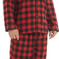 YUSHOW Men Cotton Plaid Pajamas Set Soft Comfy Long Sleeve Male Plain Woven PJ Set Lounge Top Pants Sleepwear Broadcloth Size Medium