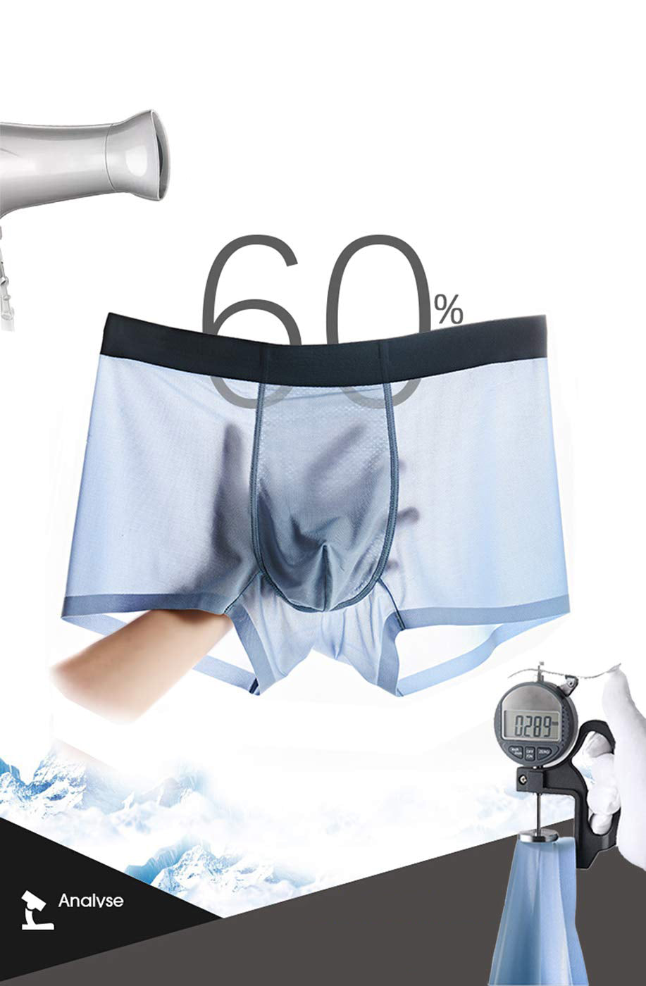 YUSHOW 3 Pack Mens Silk Underwear Shorts Mesh Breathable Trunks Underwear Sexy Boxer Briefs