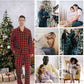 YUSHOW Men Cotton Plaid Pajamas Set Soft Comfy Long Sleeve Male Plain Woven PJ Set Lounge Top Pants Sleepwear Broadcloth Size Medium