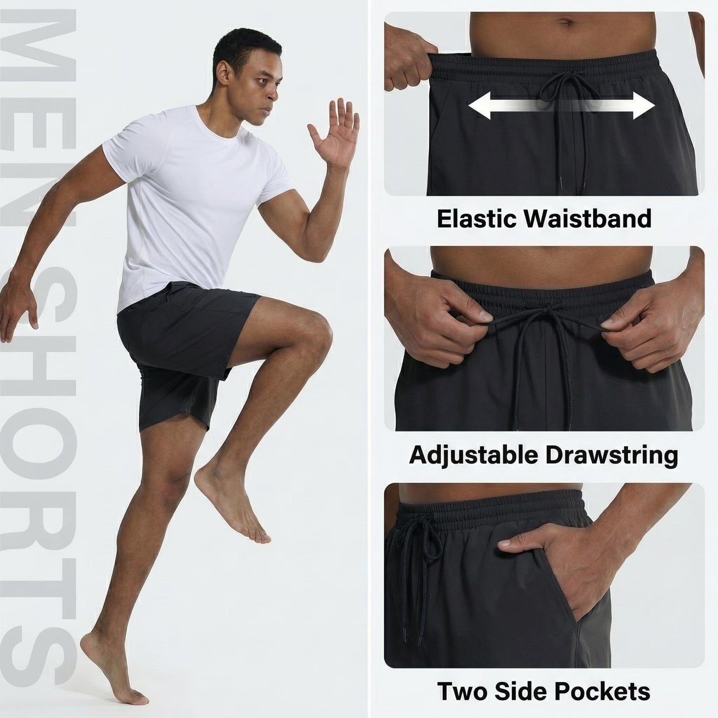 Men's Athletic Shorts Mesh Workout Gym Activewear 5'' Inseam Shorts with Pockets