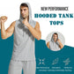 YUSHOW 3 Pack Mens Active Workout Hoodie Tank Tops Sleeveless Quick Dry Running Muscle Shirts