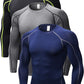 YUSHOW Men's 3-Pack Long Sleeve Compression Workout Shirts, Quick-Dry & Moisture-Wicking