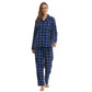 YUSHOW Women's Flannel Pajama Set Long Sleeve Soft Comfy Sleepwear with Long Pants Cotton Loungewear