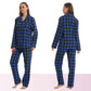YUSHOW Women's Flannel Pajama Set Long Sleeve Soft Comfy Sleepwear with Long Pants Cotton Loungewear