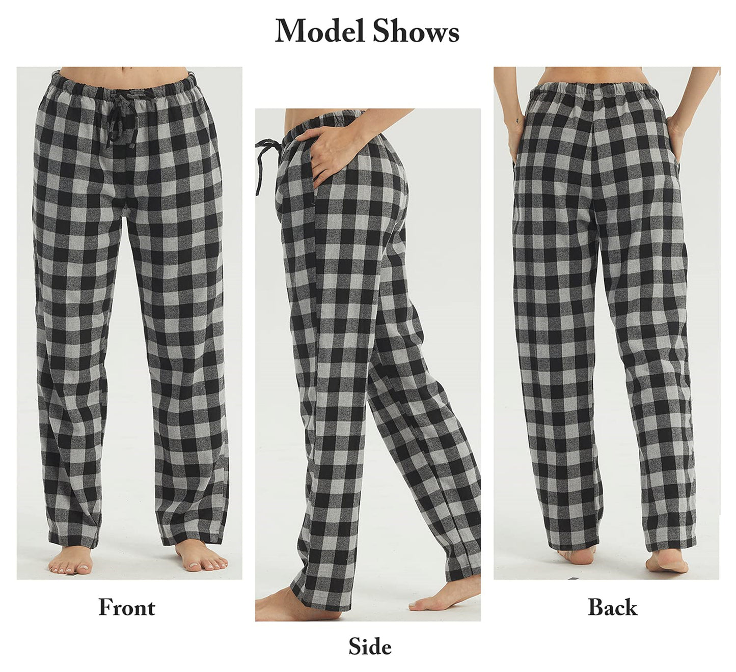 YUSHOW Womens Flannel Pajama Pants for Women Soft Plaid Pj Bottoms Lounge Pj Pants