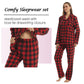 YUSHOW Women's Flannel Pajama Set Long Sleeve Soft Comfy Sleepwear with Long Pants Cotton Loungewear