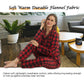 YUSHOW Women's Flannel Pajama Set Long Sleeve Soft Comfy Sleepwear with Long Pants Cotton Loungewear