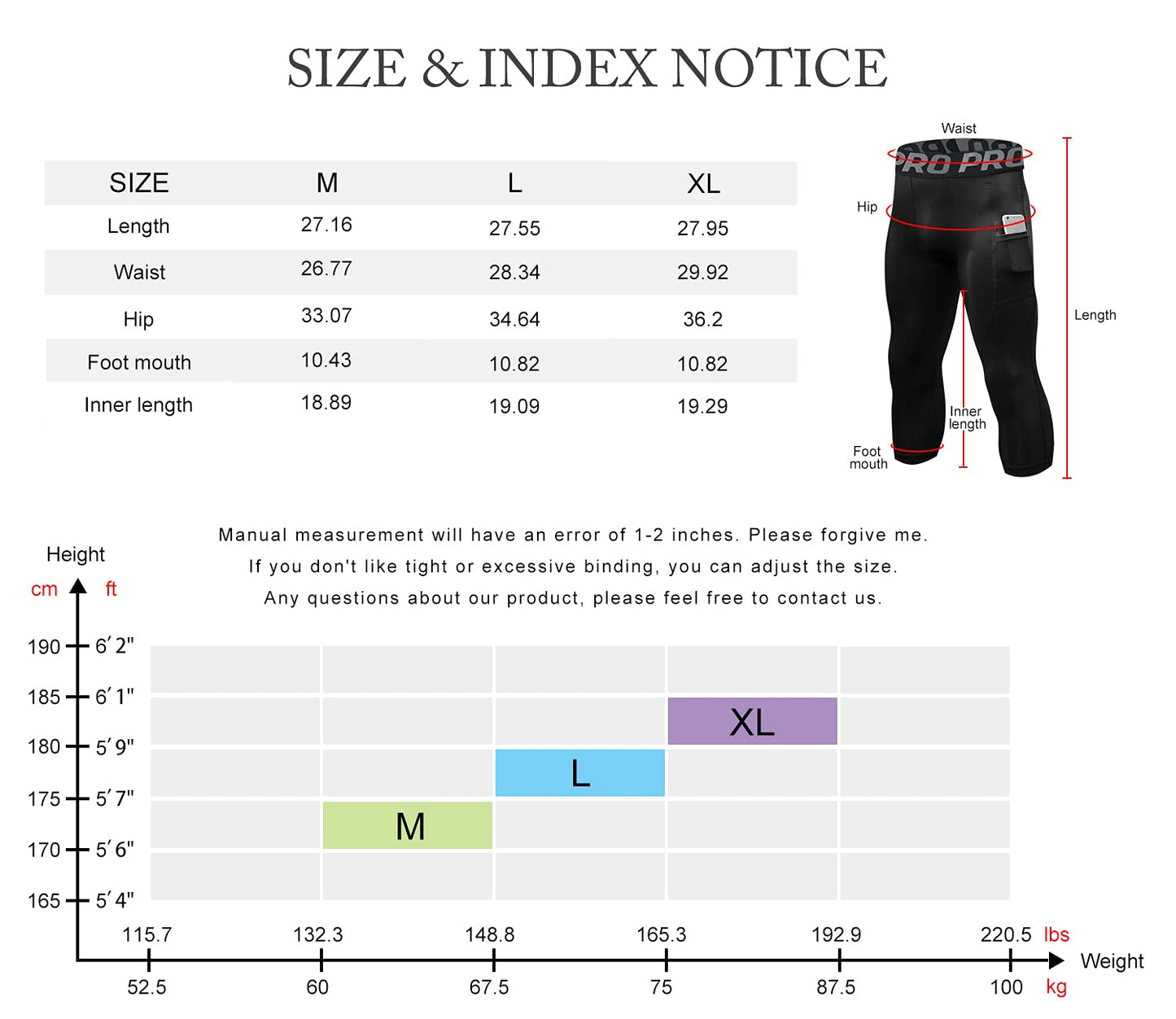 YUSHOW Men's 3/4 Compression Pants, Quick Dry Workout Tights with Pockets, Athletic Leggings for Running, 3-Pack