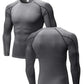 YUSHOW Men's 3-Pack Long Sleeve Compression Workout Shirts, Quick-Dry & Moisture-Wicking