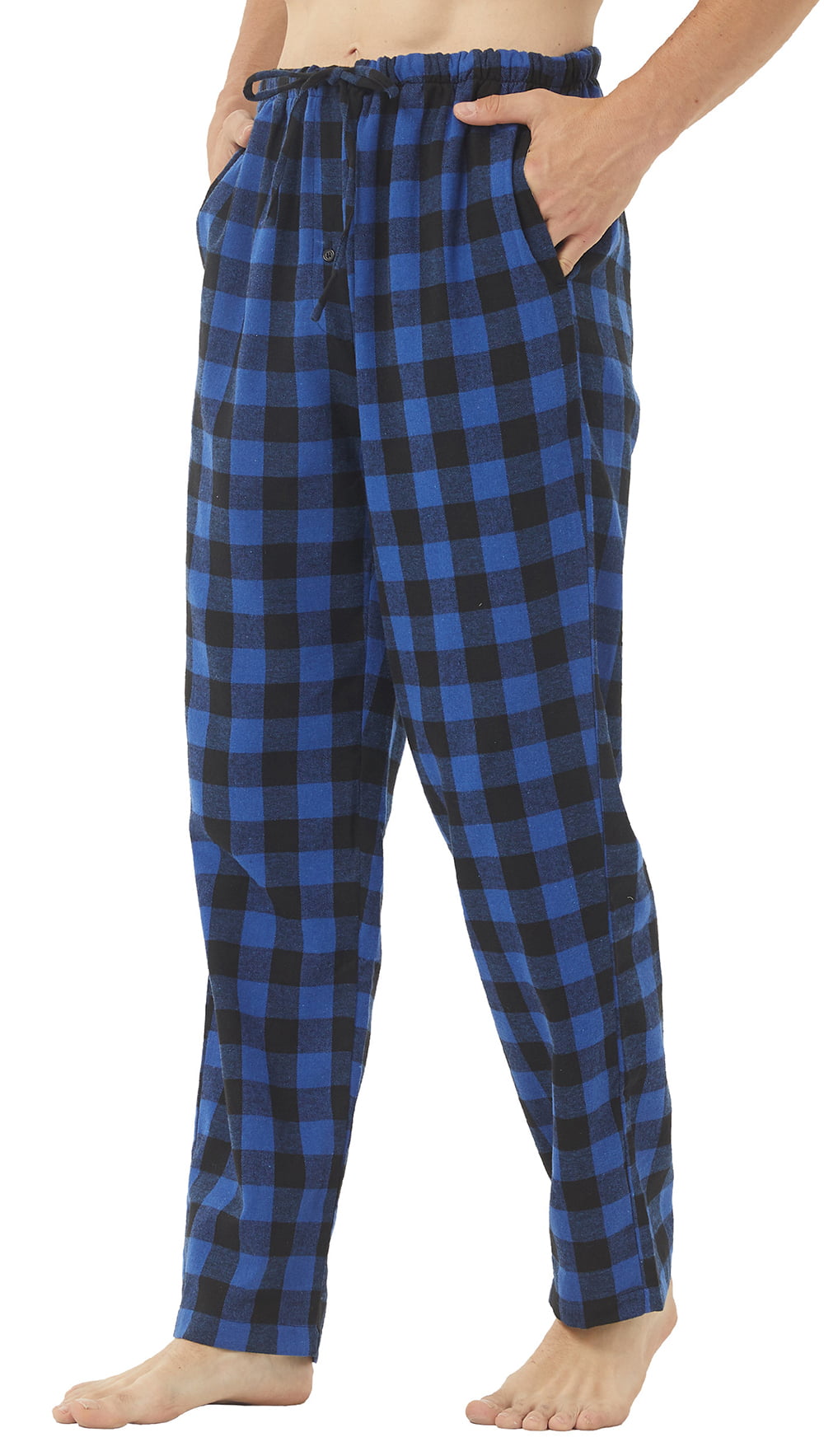 YUSHOW Men Flannel Pajama Pants Cotton Soft Plaid Lounge Pjs Bottoms with Pockets