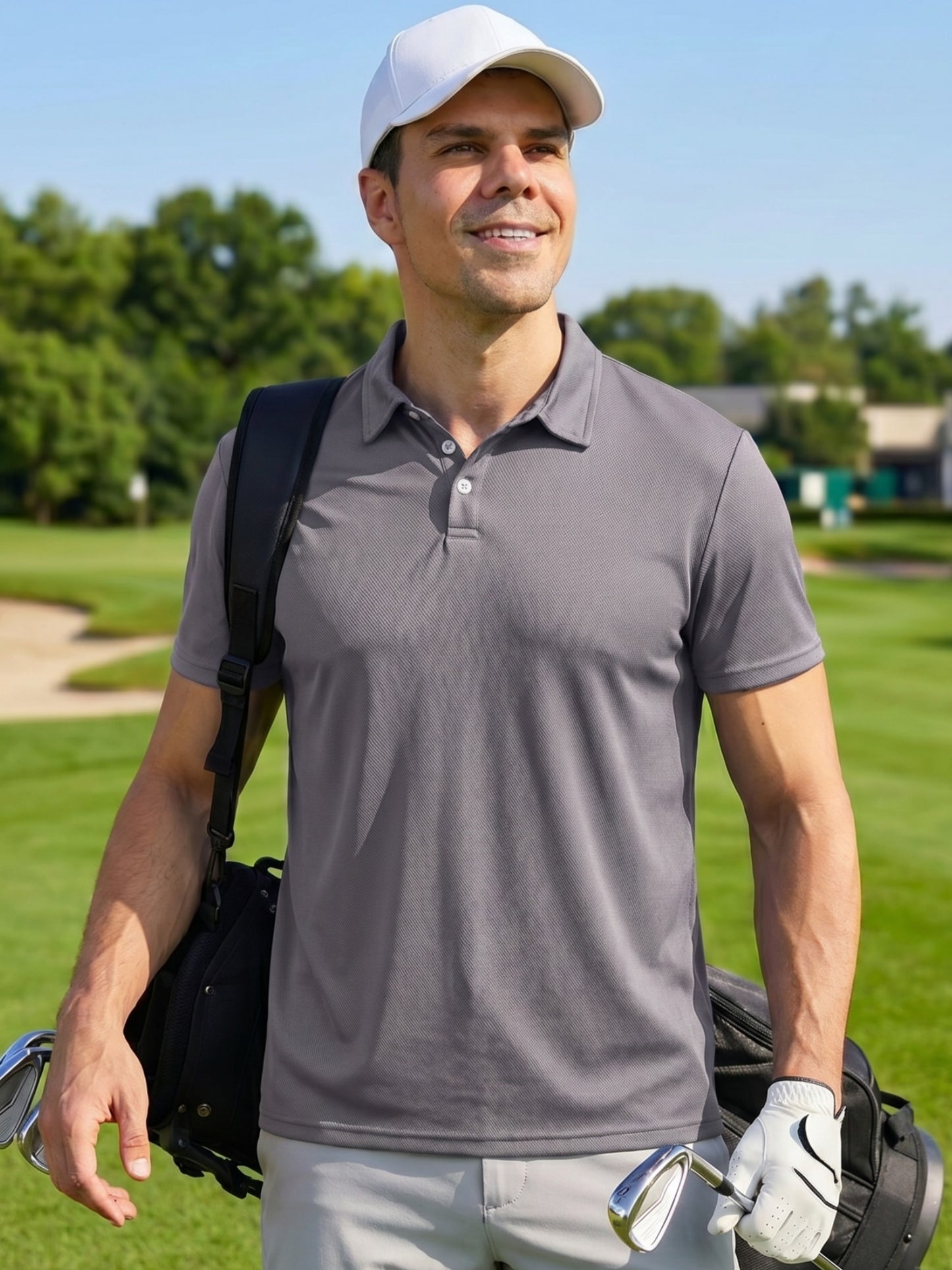 3 Pack Mens Polo Shirts Mesh Short Sleeve Shirts Quick Dry Golf Casual Workout Shirts