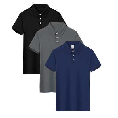 3 Pack Mens Polo Shirts Mesh Short Sleeve Shirts Quick Dry Golf Casual Workout Shirts