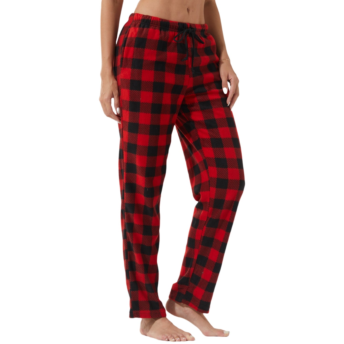 YUSHOW Women’s Fleece Pajama Pants, Comfy Buffalo Plaid PJs with Pockets