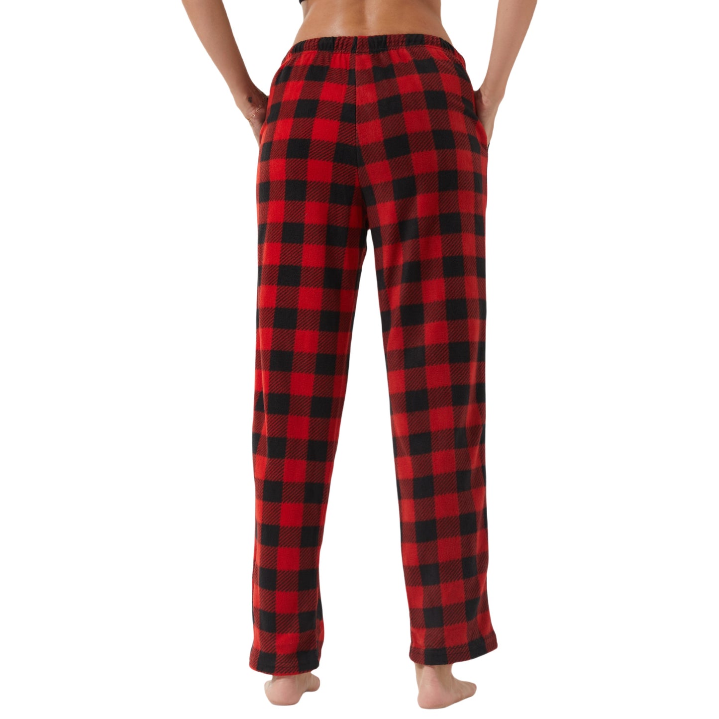 YUSHOW Women’s Fleece Pajama Pants, Comfy Buffalo Plaid PJs with Pockets