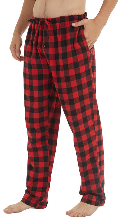 YUSHOW Men Flannel Pajama Pants Cotton Soft Plaid Lounge Pjs Bottoms with Pockets