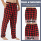 YUSHOW Men Flannel Pajama Pants Cotton Soft Plaid Lounge Pjs Bottoms with Pockets