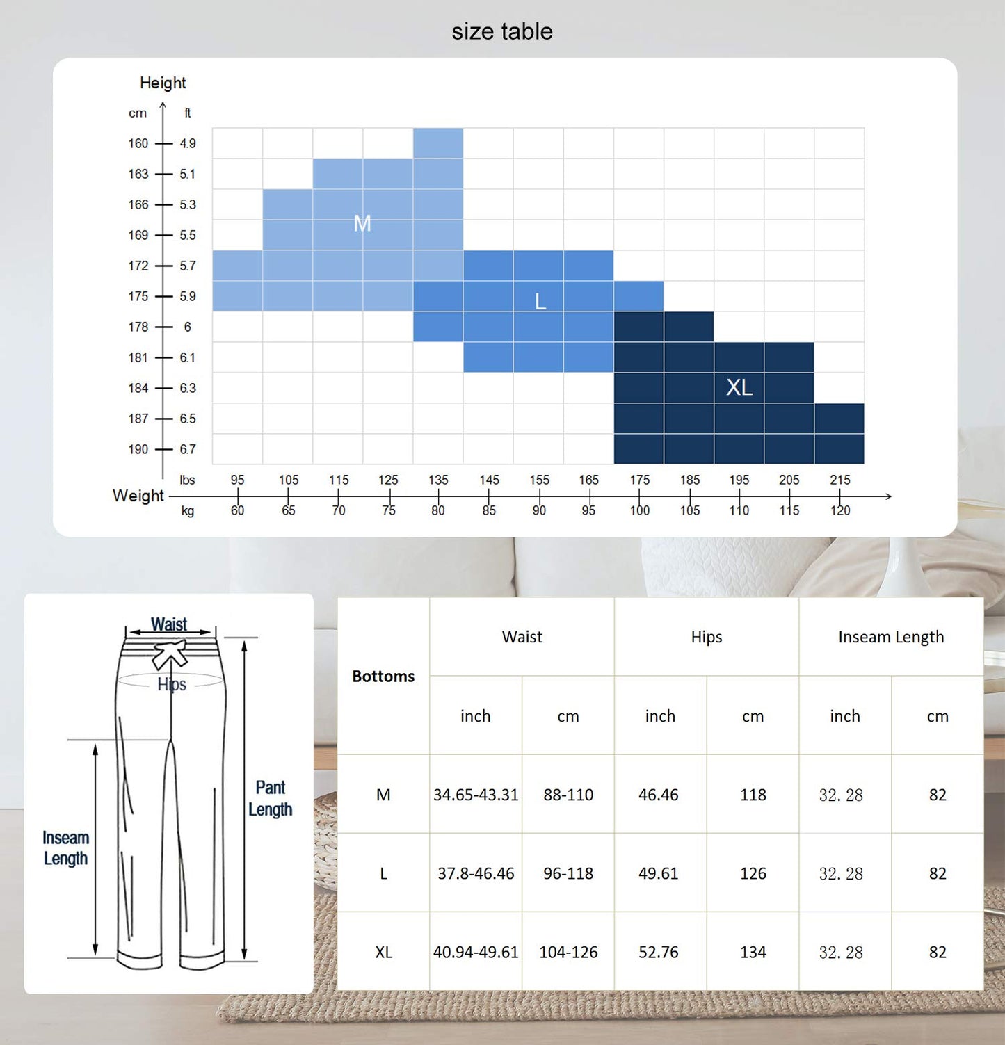 YUSHOW Men Flannel Pajama Pants Cotton Soft Plaid Lounge Pjs Bottoms with Pockets