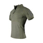 Men's Army Military T-shirt 1/4 Zip Tactical Short Sleeve Hunting Shirt