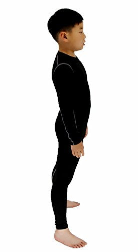 YUSHOW Boys Athletic Base Layer Compression Underwear Set 2pcs Long John for Kids Unisex Size 5