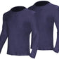 YUSHOW 2 Pack Men Thermal Underwear Top Crew Neck Male Long Johns Shirts Size 2XL