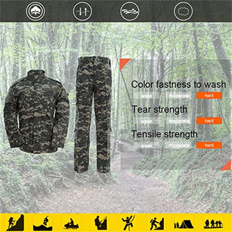 YUSHOW Men's Military Tactical Uniform Combat Jacket and Pants Set