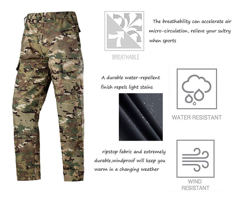 YUSHOW Men's Military Tactical Pants Camo Airsoft Hunting Cargo Pants
