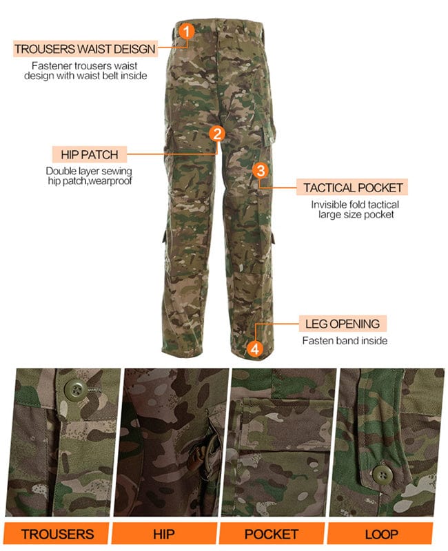 YUSHOW Men's Military Tactical Uniform Camo Combat Jacket and Pants Set