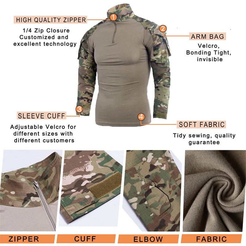 YUSHOW Men's Military Tactical Uniform Rip-Stop Combat Shirt and Pants